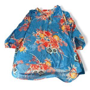 Violet + Claire Night Blue Floral Women’s Blouse Size 2X